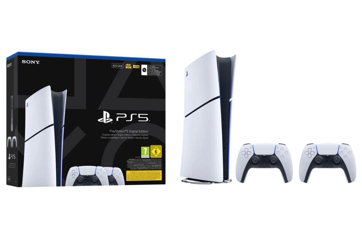 PlayStation 5 Digital Edition 825 GB met 2 DualSense-controllers Slim – productfoto 3