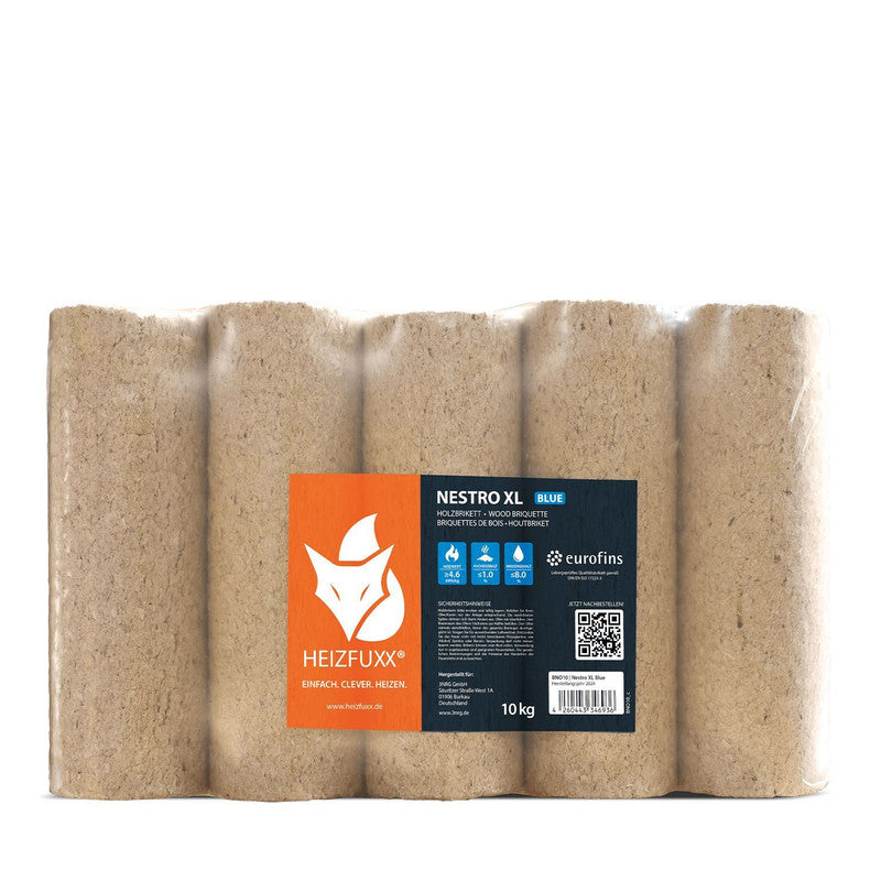 Heizfuxx Nestro XL Blue Houtbriketten 960 kg – 96 pakken van 10 kg