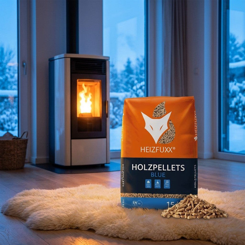 Heizfuxx Houtpellets Blue 975 kg – 65 zakken van 15 kg